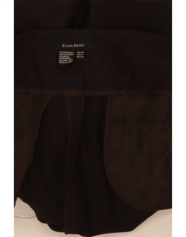 Zara Damen Chinoshorts EU 40 Medium W30 Braun gestreift Polyester