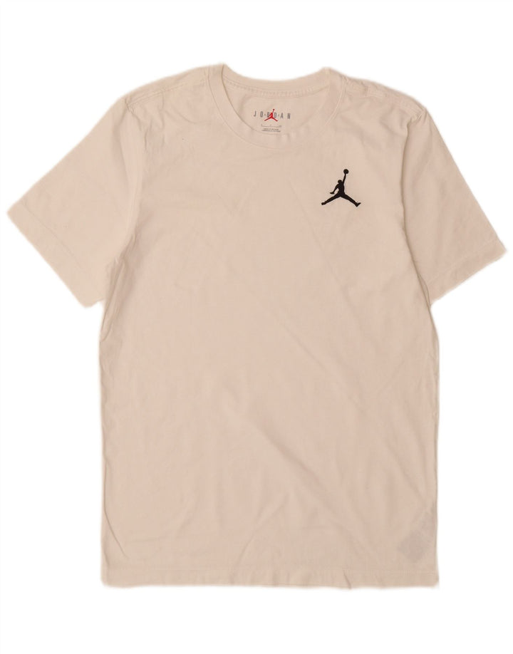 Jordan Herren T-Shirt Top Small aus weißer Baumwolle