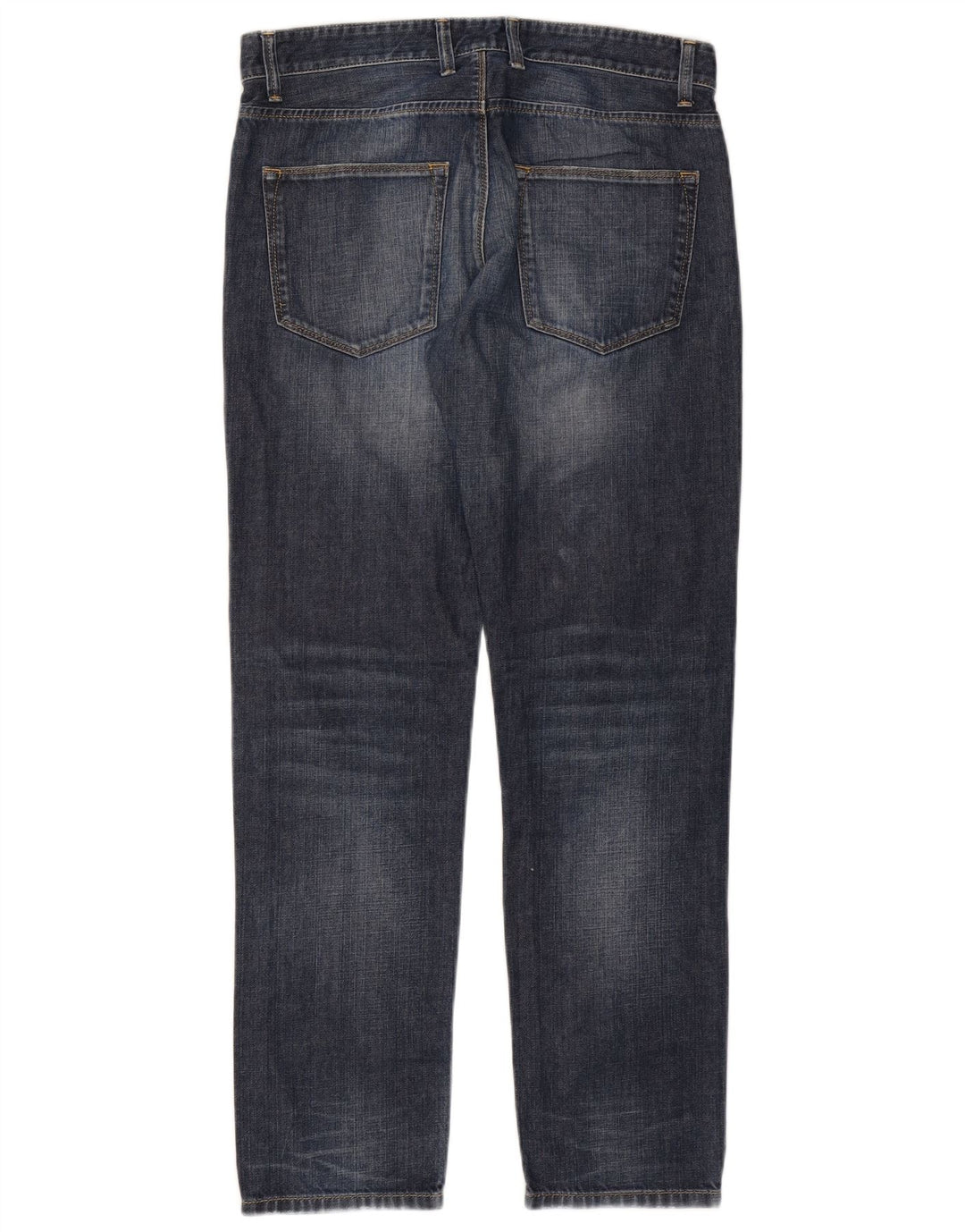 BENETTON Damen Straight Jeans W32 L30 Marineblaue Baumwolle