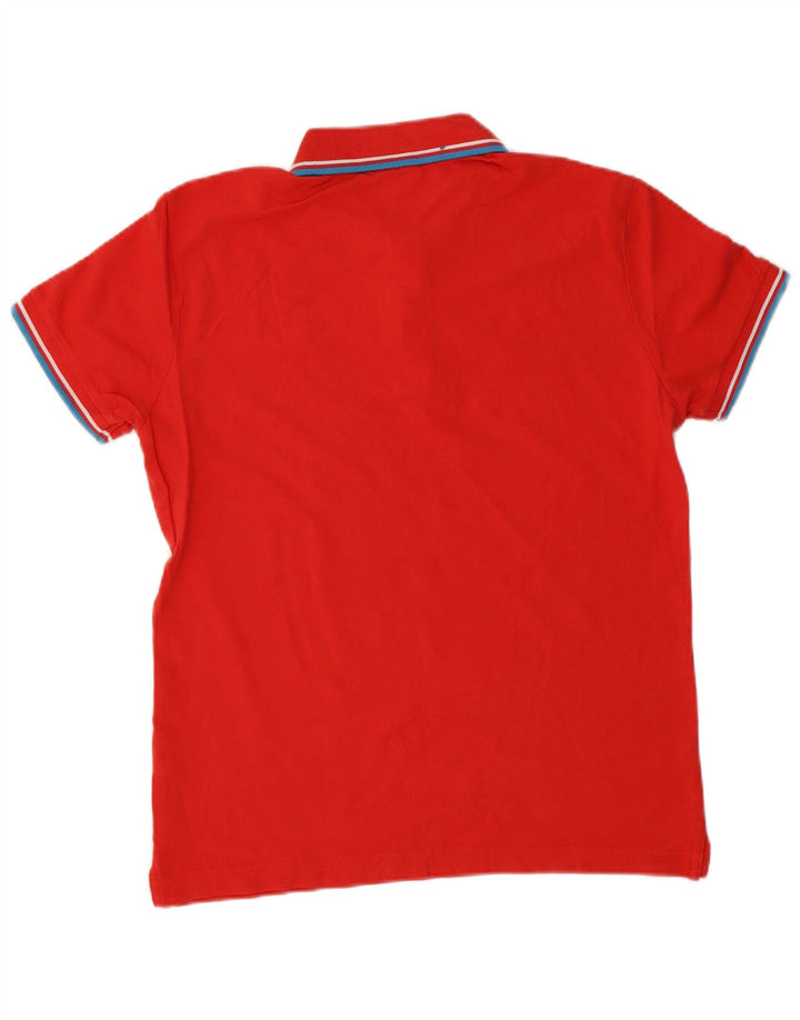 DIADORA Herren-Poloshirt aus mittelroter, gestreifter Baumwolle