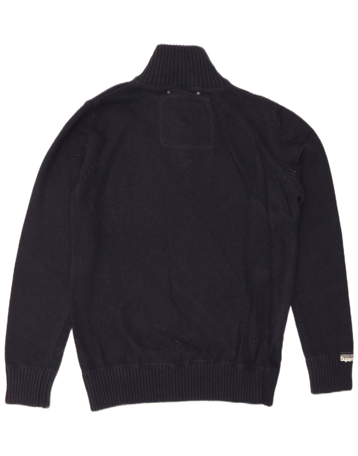 SUPERDRY Herren-Pullover mit Reißverschluss am Hals, XL, marineblaue Viskose