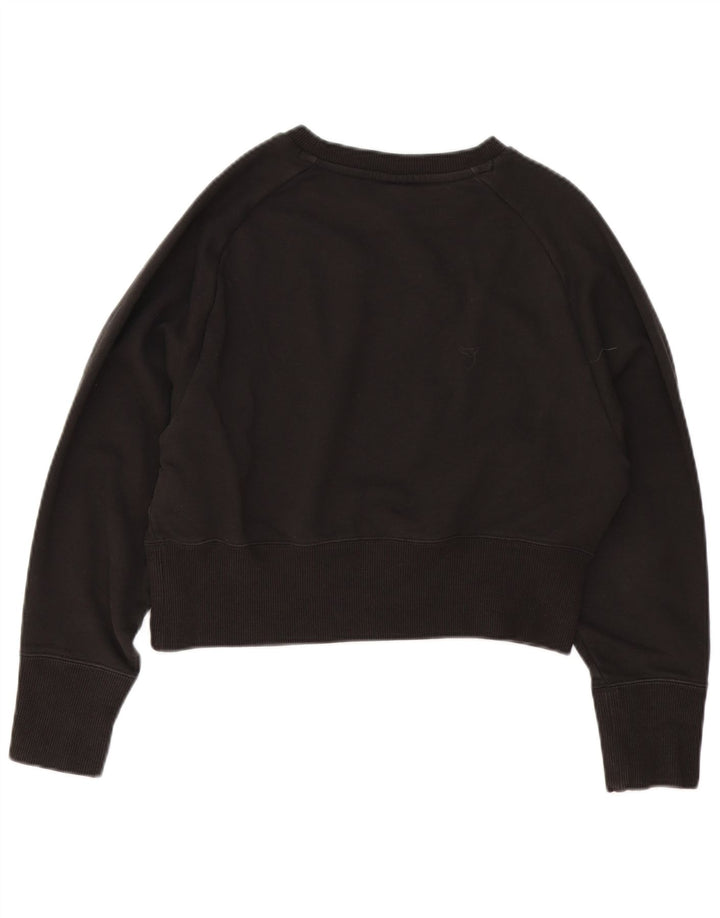 Puma Womens Graphic Crop Sweatshirt Pullover UK 14 Mittelschwarze Baumwolle
