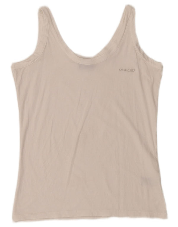 Reebok Damen Weste Top UK 18 XL Weiße Baumwolle