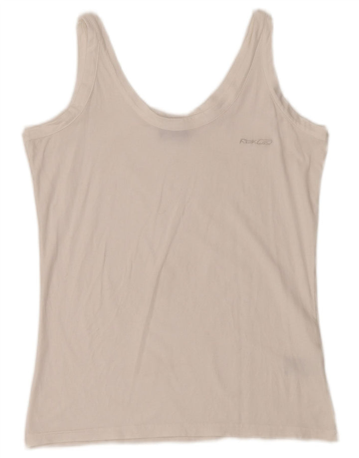 Reebok Damen Weste Top UK 18 XL Weiße Baumwolle