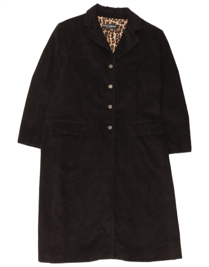 Dolce & Gabbana Damen Cordmantel IT 44 Medium Black Cotton Classic