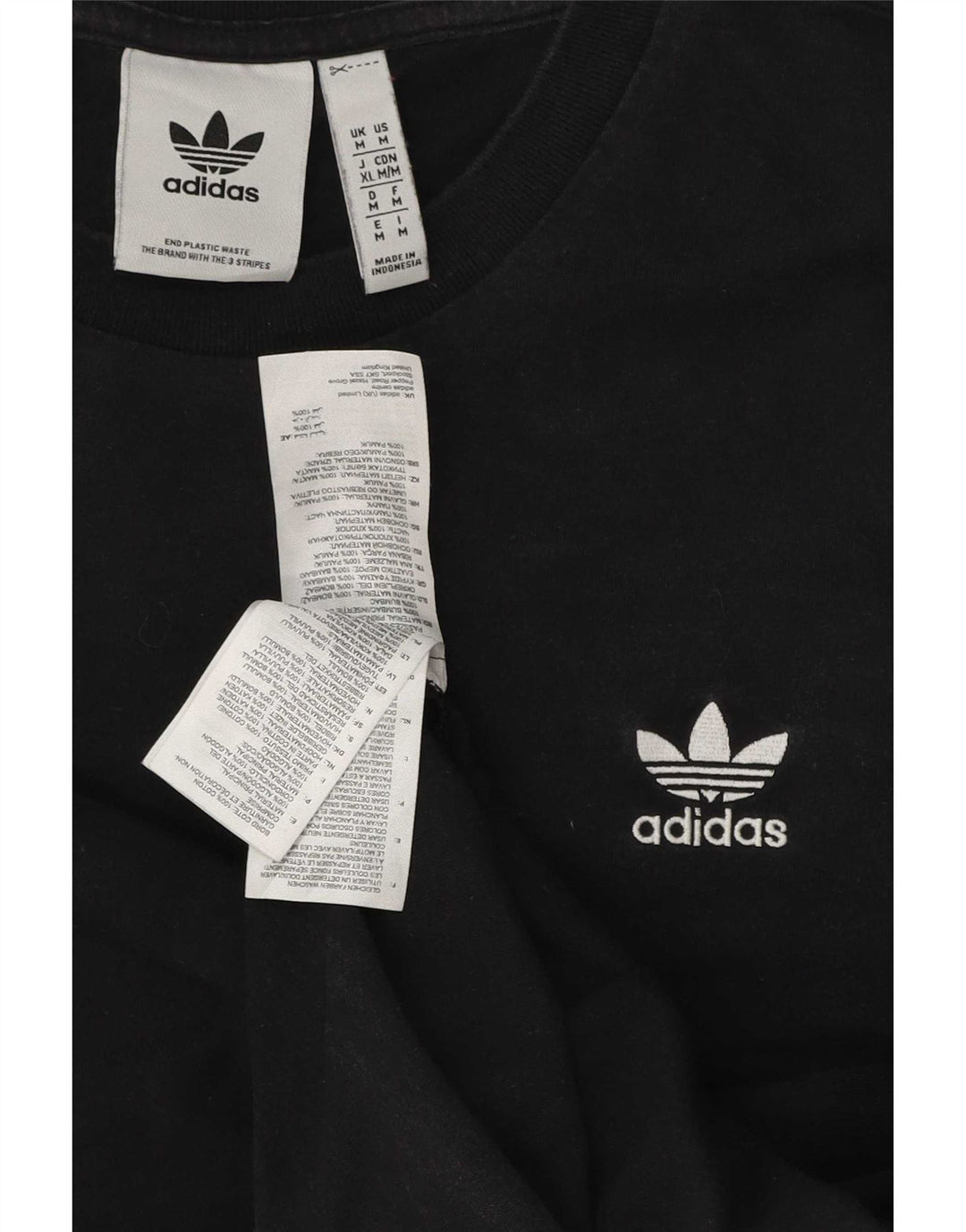 Adidas Herren T-Shirt Top Medium Schwarz Baumwolle