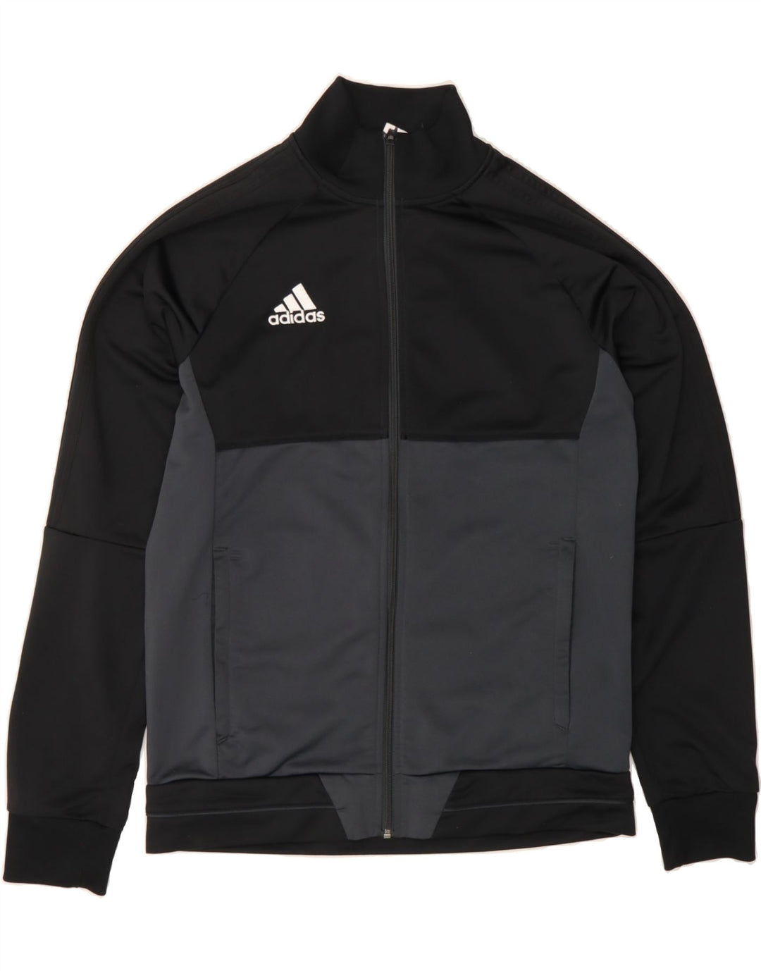 ADIDAS Herren-Trainingsanzug-Top-Jacke, Mittelschwarzes Farbblock-Polyester