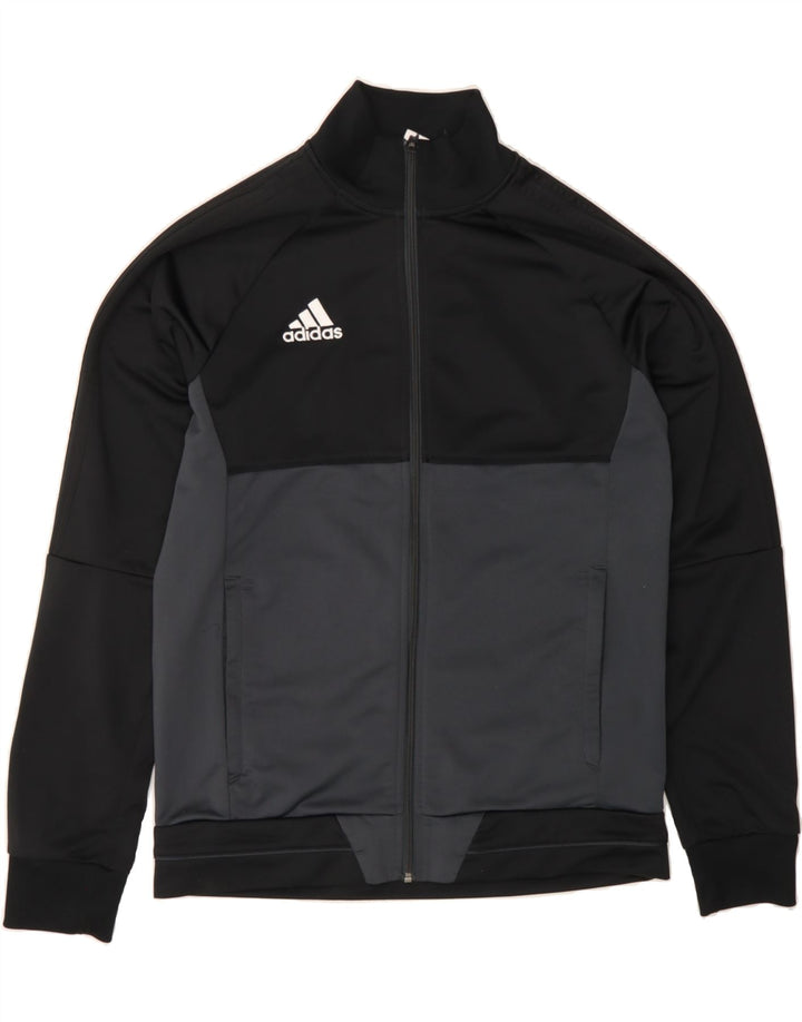ADIDAS Herren-Trainingsanzug-Top-Jacke, Mittelschwarzes Farbblock-Polyester