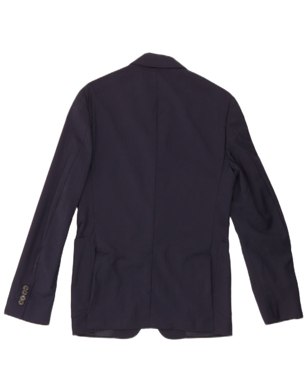Pal Zileri Herren-Blazer mit 2 Knöpfen, IT 46, kleine marineblaue Wolle