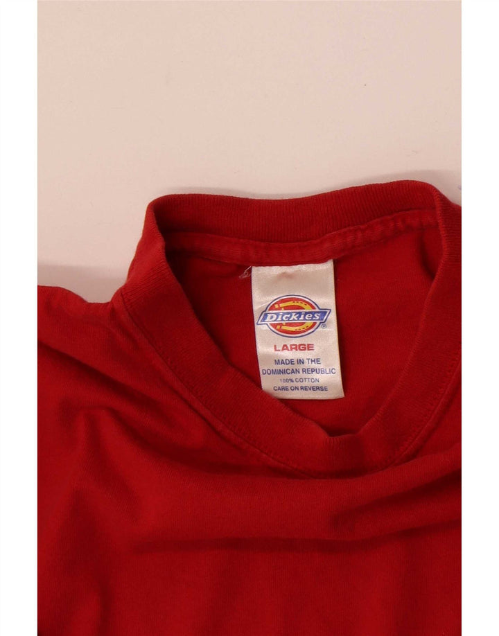 Dickies Herren-T-Shirt-Oberteil, groß, aus roter Baumwolle