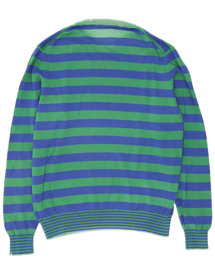 Sun68 Herren-Pullover mit Rundhalsausschnitt, groß, blau gestreift, Baumwolle