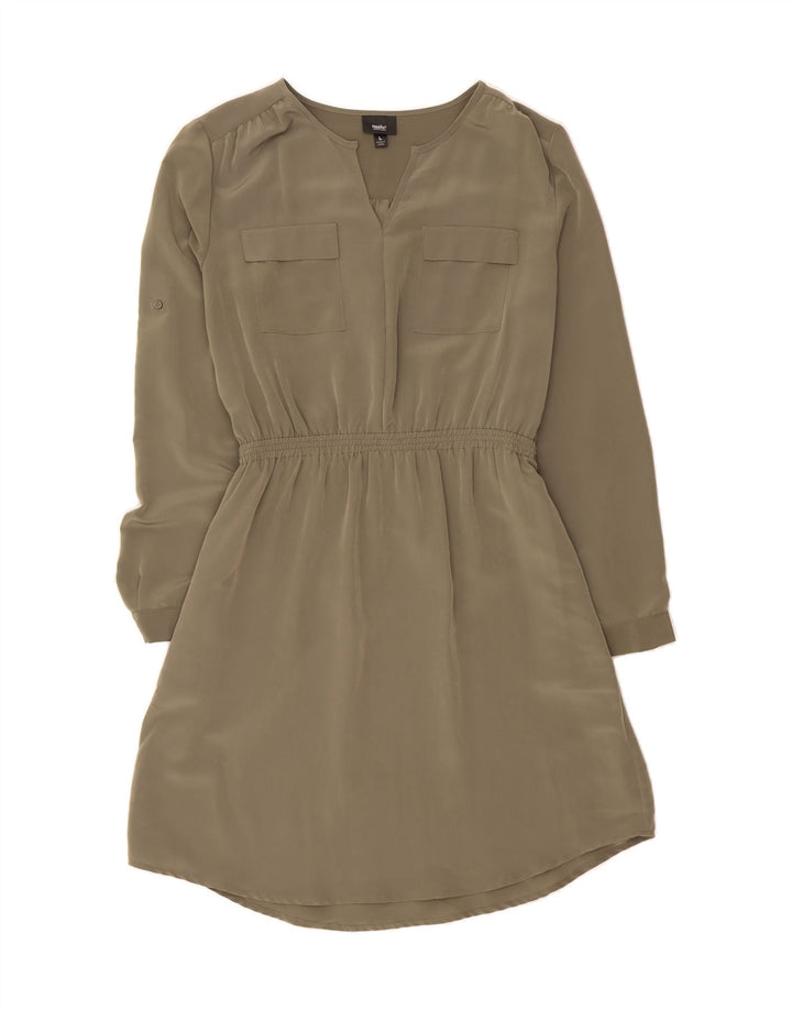 MOSSIMO Womens Long Sleeve A-Line Dress UK 16 Large Green Polyester Vintage Mossimo and Second-Hand Mossimo from Messina Hembry 