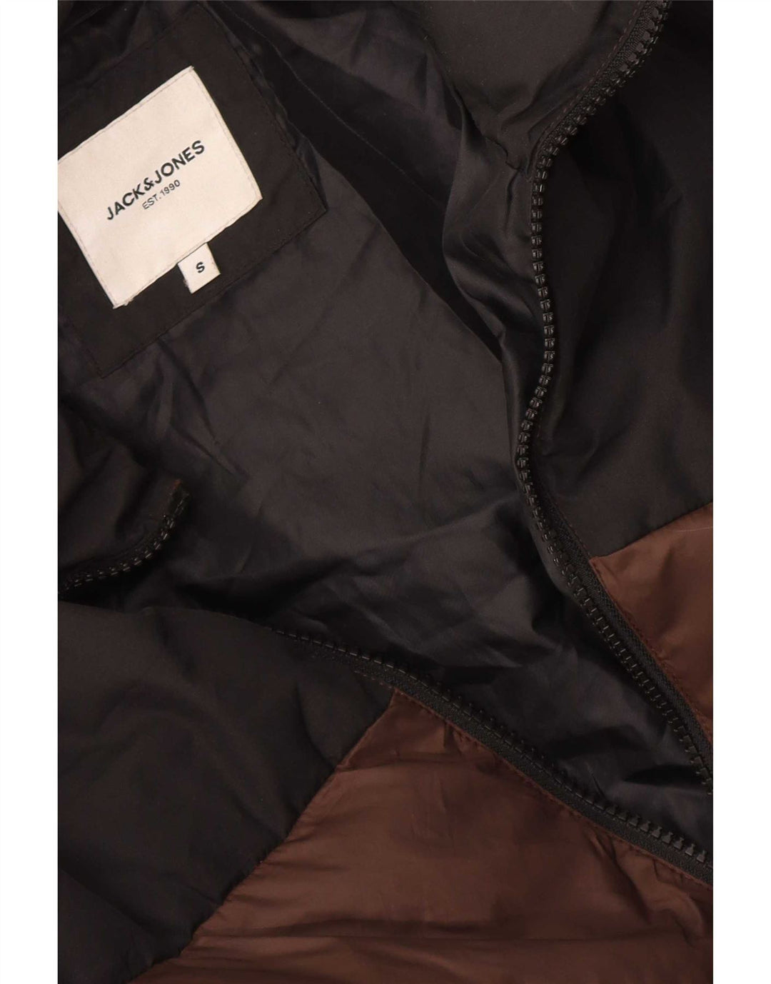 Jack & Jones Herren Wattierte Jacke UK 36 Small Braun Colourblock