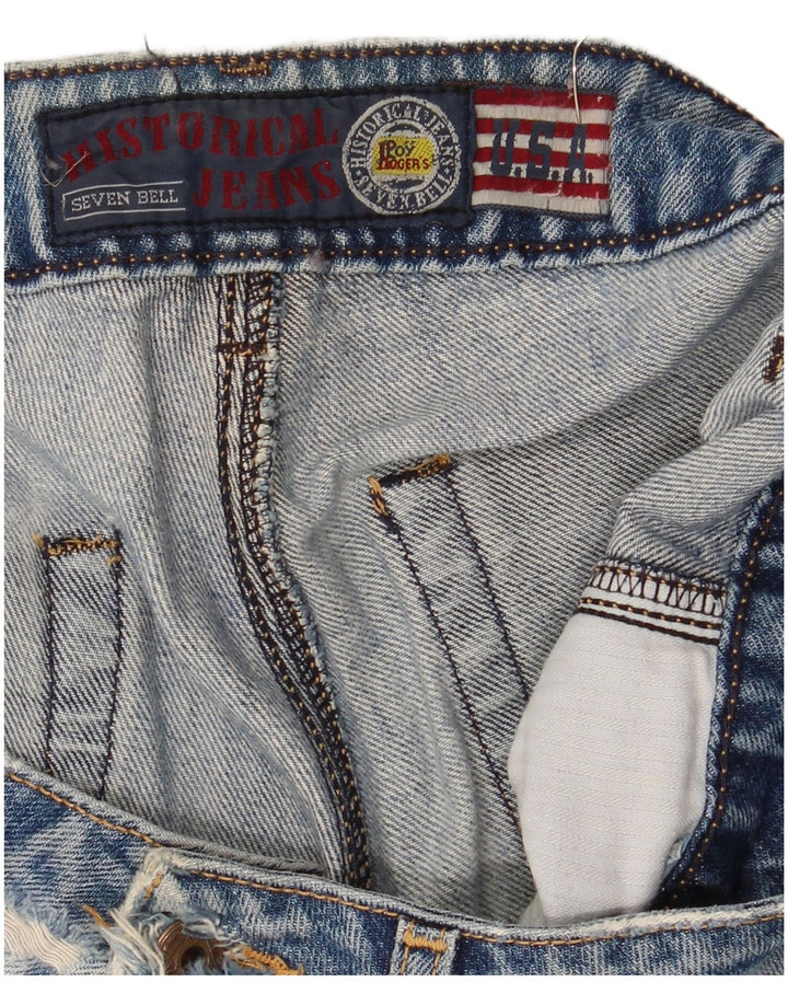 Roy Rogers Damen Seven Bell Distressed Straight Jeans W30 L34 Blau