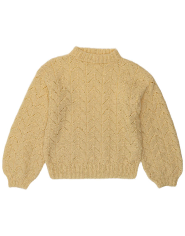 Vintage Damen Rollkragenpullover Pullover UK 14 Mittelgelb