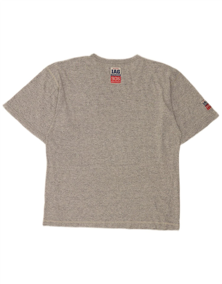 Invicta Herren-T-Shirt mit Grafik, Größe S, grau gesprenkelte Baumwolle