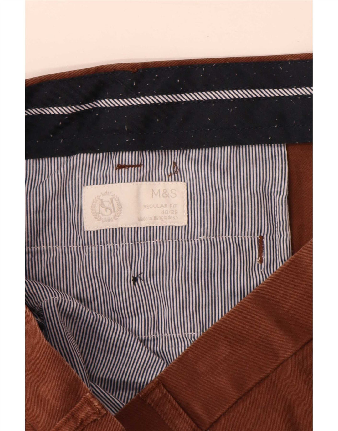 Marks & Spencer Herren-Chinohose mit gerader Passform und normaler Passform, W40 L29, Braun