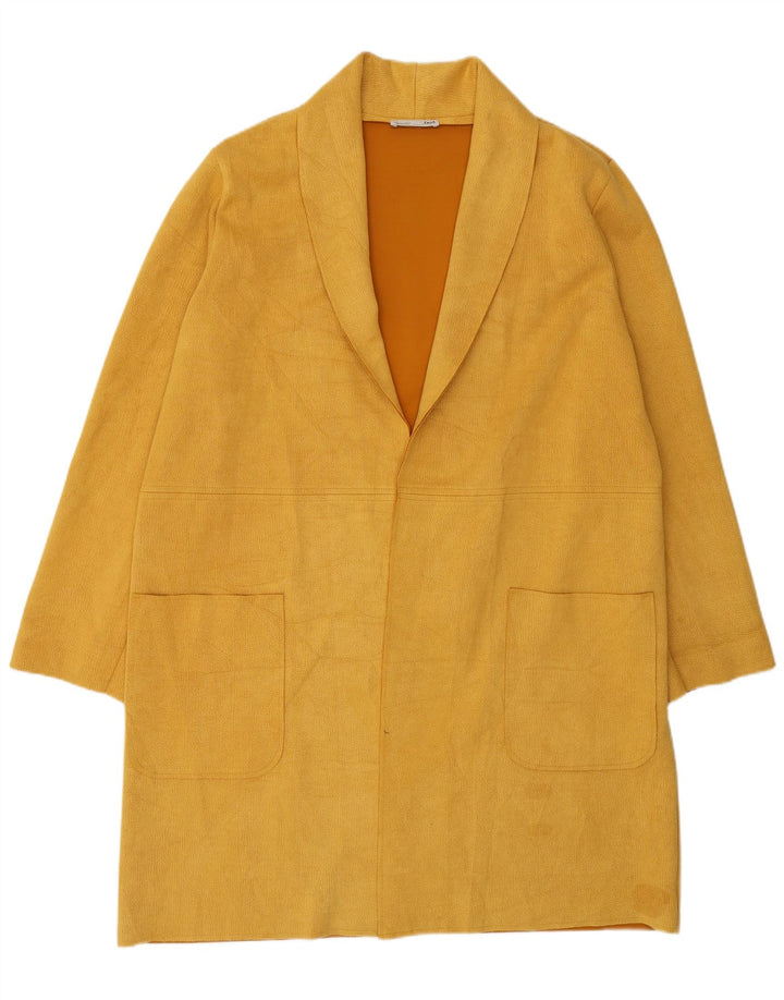 Zara Damen Übergroßer offener Mantel UK 14 Mittelgelbes Polyester