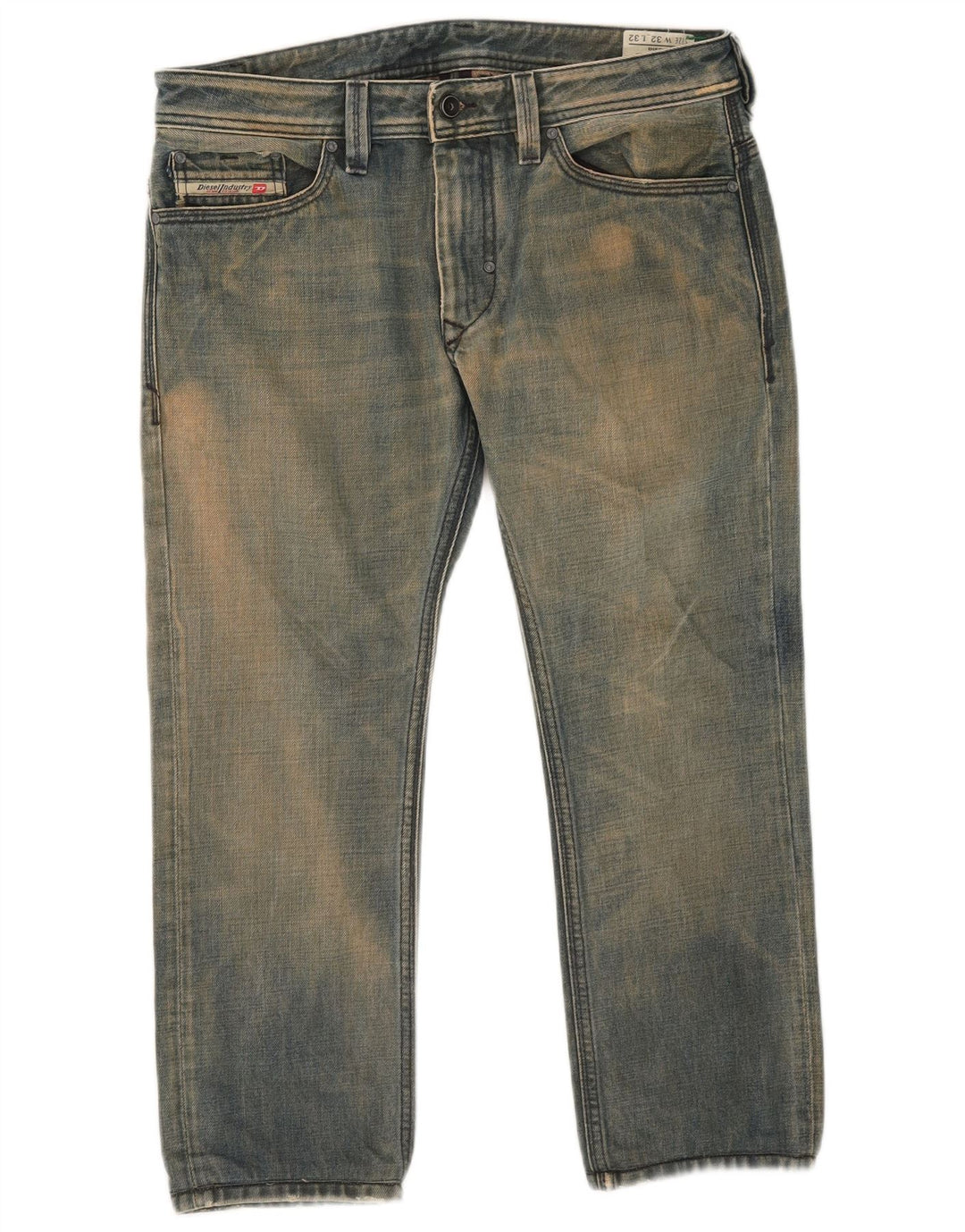 Diesel Herren Thanaz Cropped Jeans W32 L24 Blaue Baumwolle