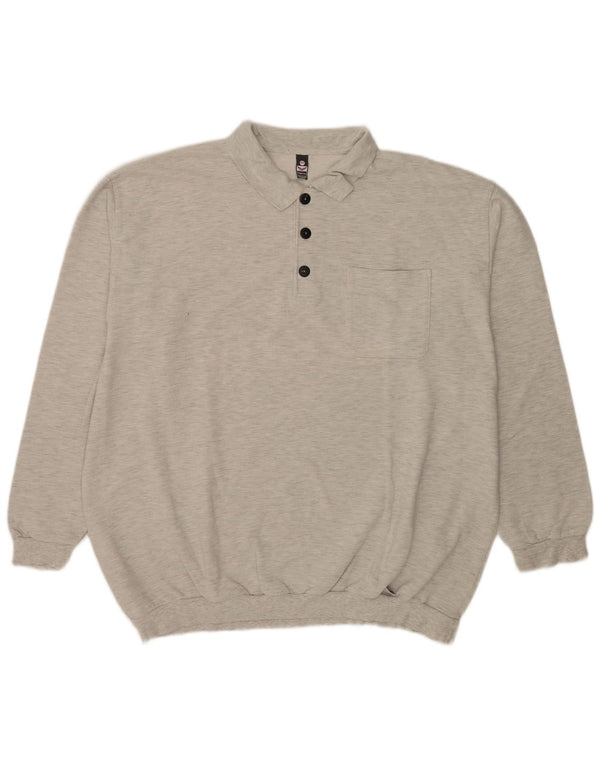 Trigema Herren-Sweatshirt mit Rollkragen, 3XL, grau meliert, Baumwolle
