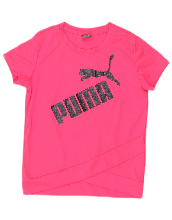 Puma Mädchen Grafik T-Shirt Top 7–8 Jahre Rosa
