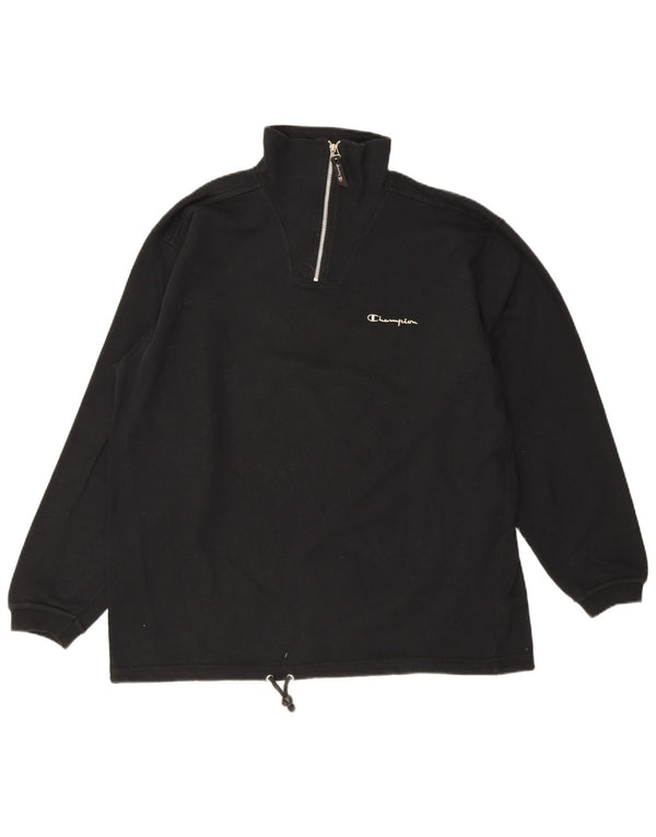 Champion Herren-Sweatshirt mit Reißverschluss, XL, schwarze Baumwolle