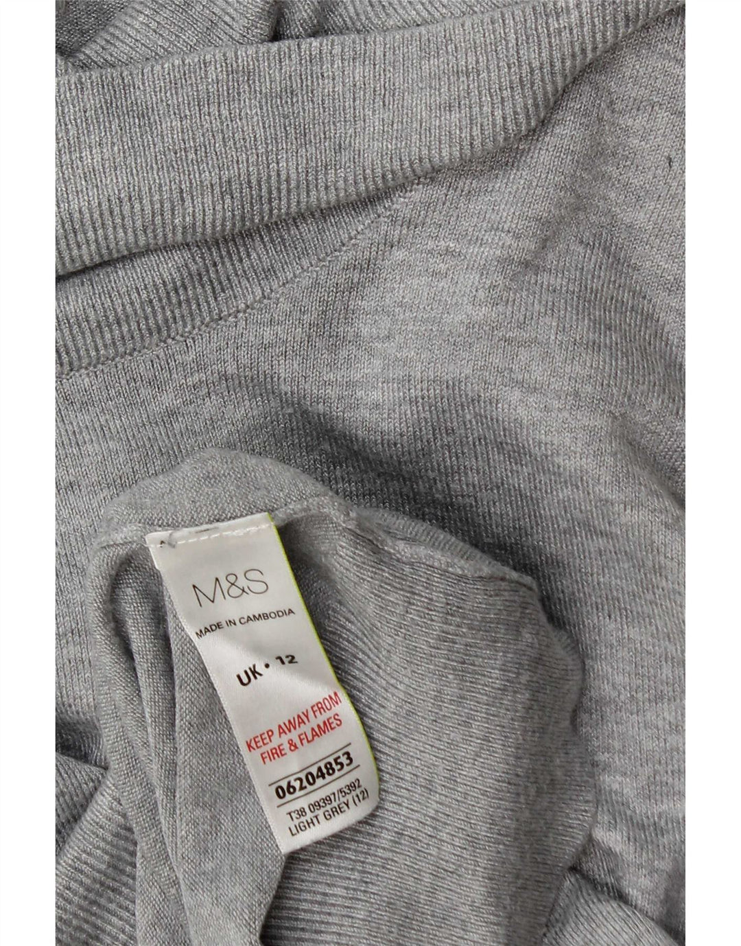 Marks & Spencer Rollkragenpullover für Damen, UK 12, mittelgraue Viskose