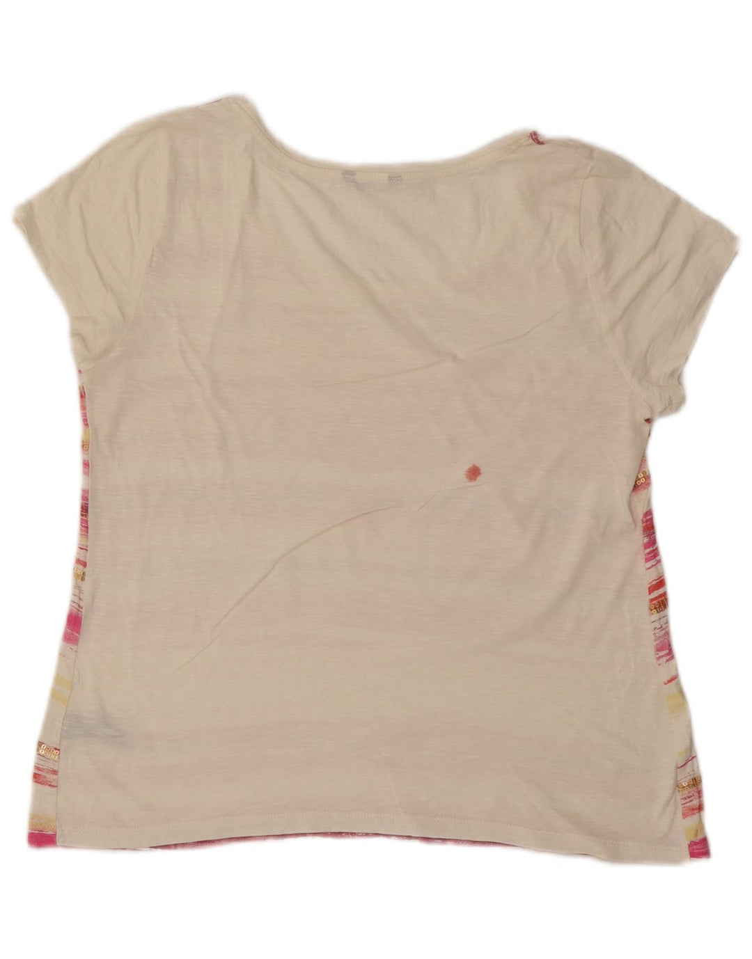 M&Co Damen T-Shirt Top UK 14 Mittelweiß gestreift aus Baumwolle
