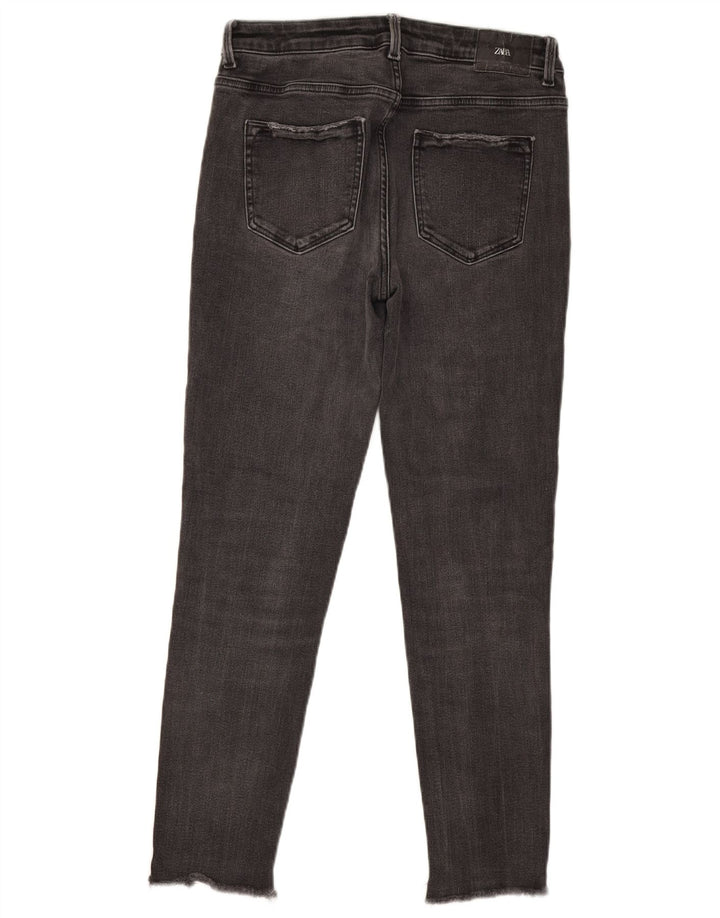 Zara Damen Distressed Skinny Jeans EU 40 Medium W30 L27 Grau