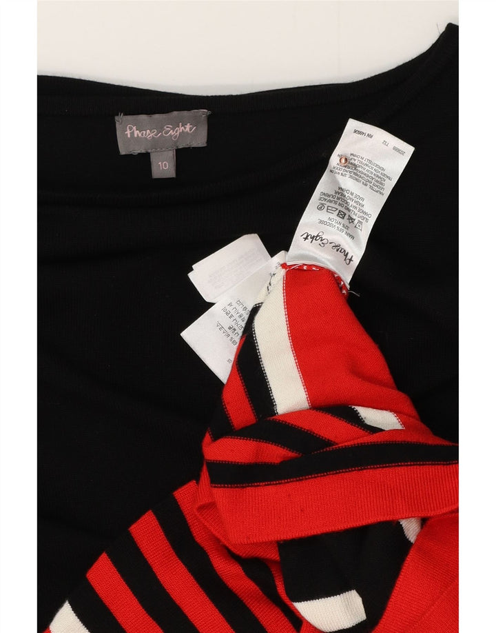 PHASE EIGHT Damen-Pulloverkleid mit 3/4-Ärmeln, Gr. 10, Größe S, schwarz gestreift