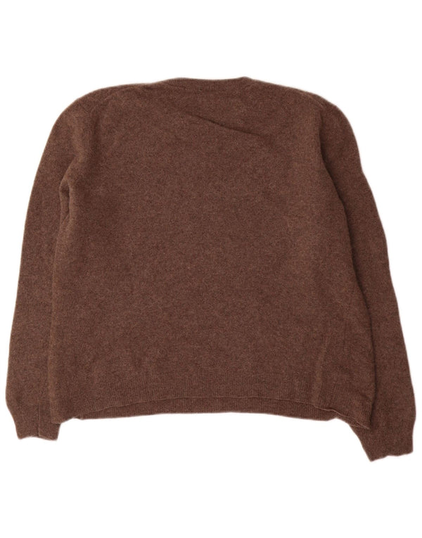 Benetton Damen-Pullover mit Rundhalsausschnitt, UK 12, Mittelbraun