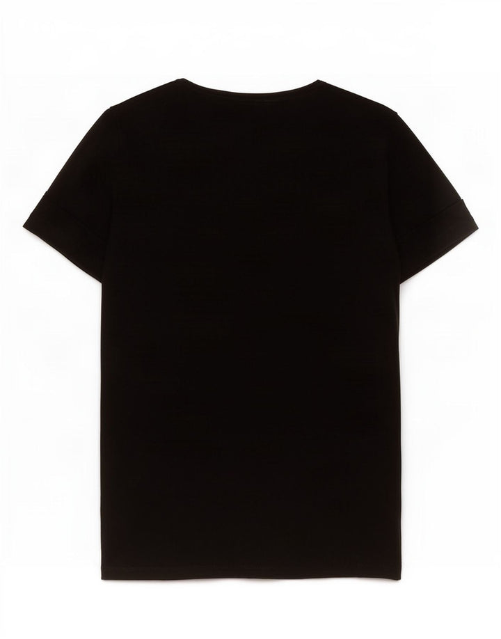Guess Damen Grafik-T-Shirt-Oberteil UK 12 Mittelschwarzes Polyester