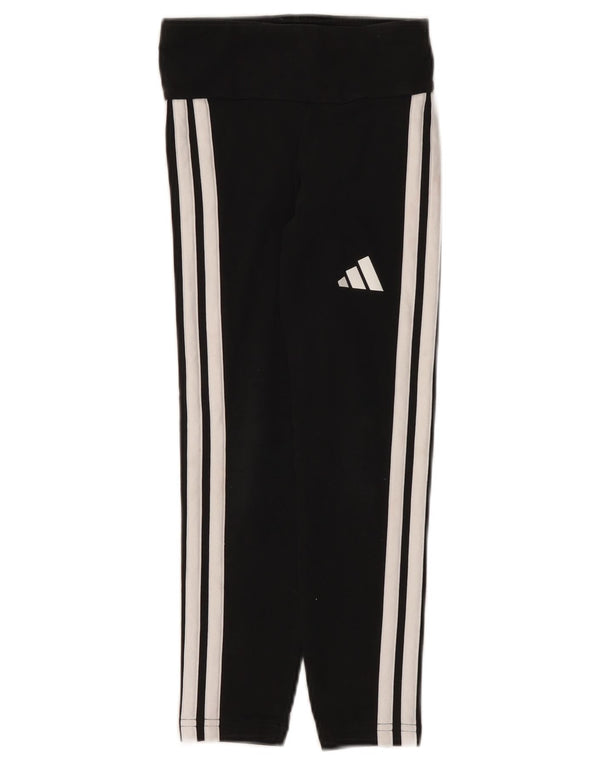 Adidas Mädchen-Leggings, 7–8 Jahre, schwarze Baumwolle