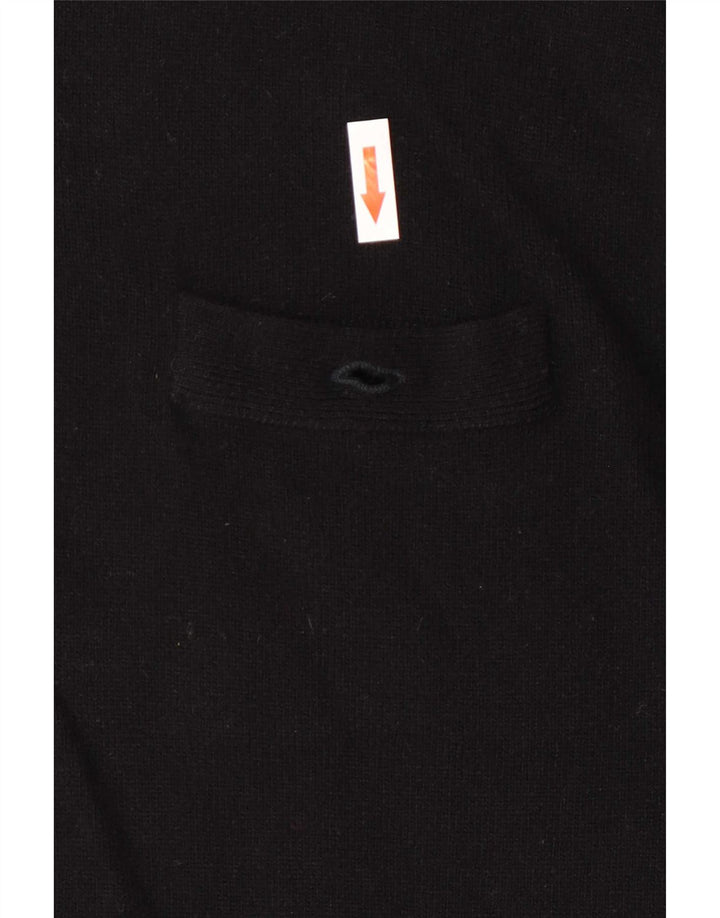 Jaeger Damen-Pullover mit Knopfkragen, EU 38, mittelschwarze Lammwolle