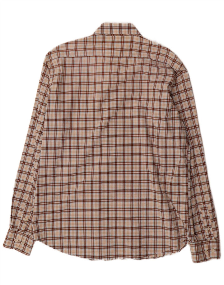 Ivy Oxford Herrenhemd XL, braun kariert, Baumwolle