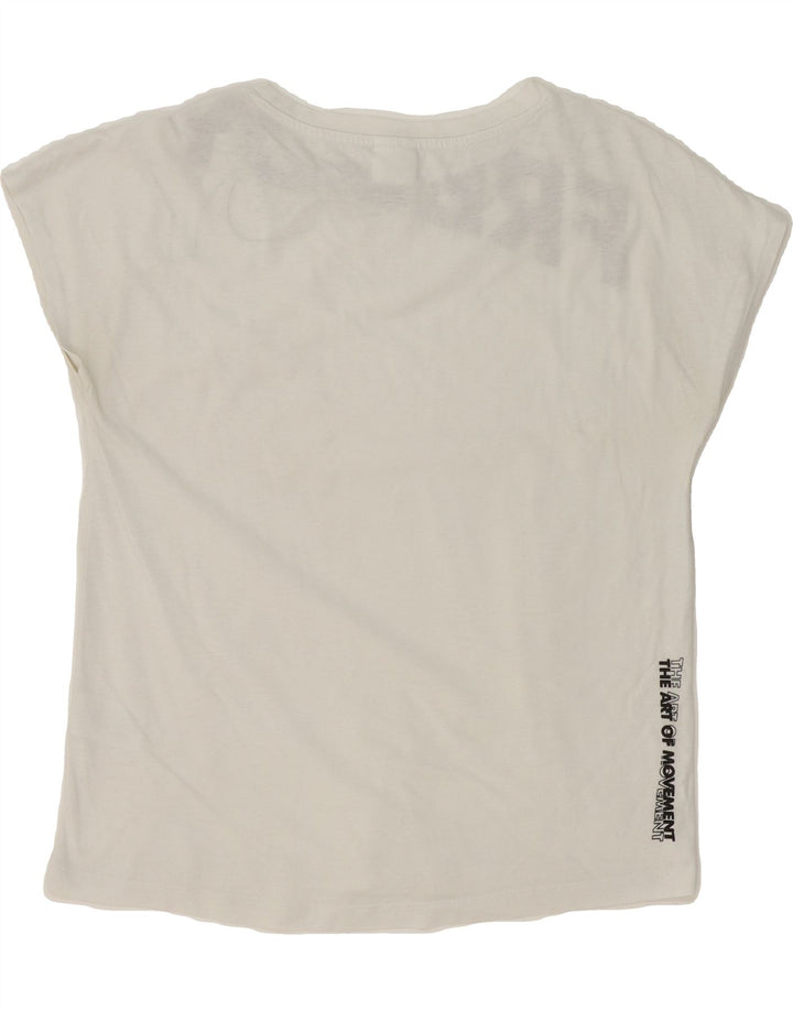 FREDDY Womens Oversized Graphic T-Shirt Top UK 10 Small  White Cotton Vintage Freddy and Second-Hand Freddy from Messina Hembry 