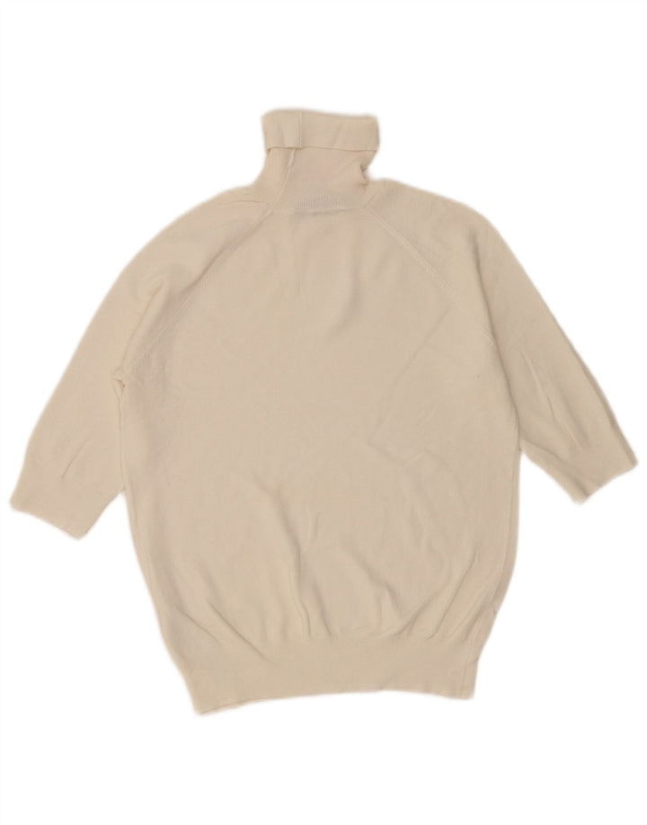 Zara Damen-Pullover mit Rollkragen, Gr. 12, mittlere, cremefarbene Viskose