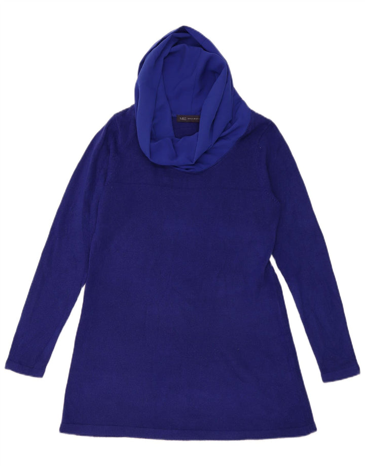 Marks & Spencer Rollkragenpullover für Damen, UK 12, Mittelblau, Polyester