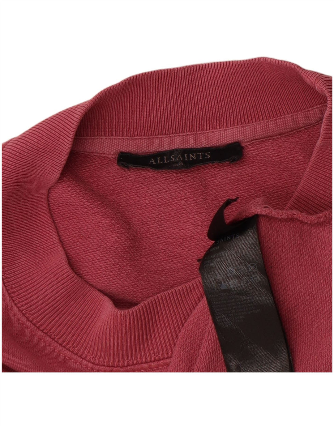 All Saints Herren-Sweatshirt mit lockerer Passform, Größe S, Rot, Baumwolle