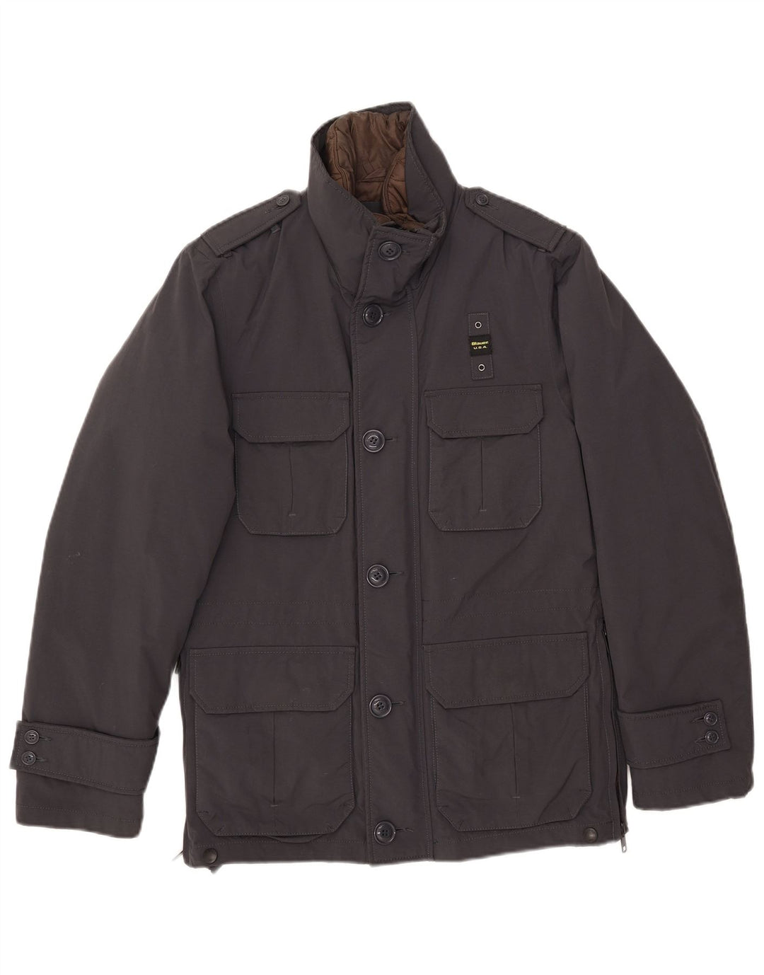 Blauer Herren-Militärjacke UK 36 Small Marineblaues Nylon