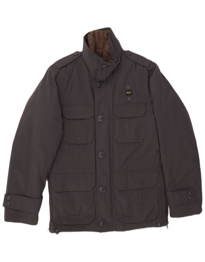 Blauer Herren-Militärjacke UK 36 Small Marineblaues Nylon