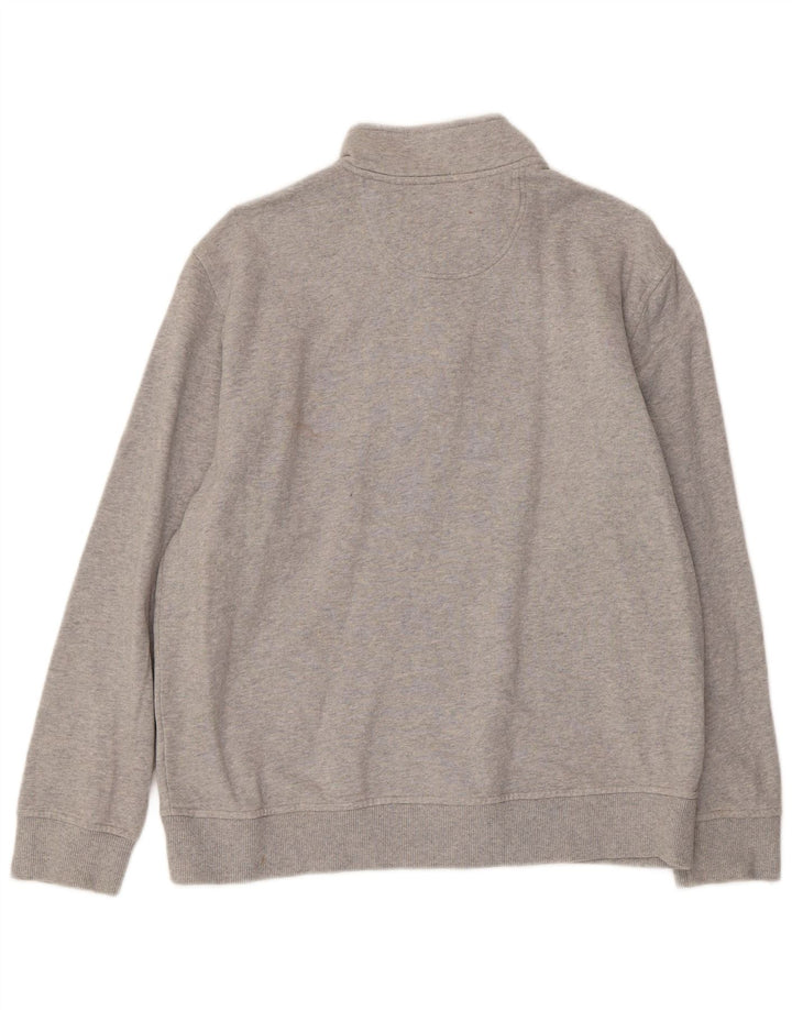 Izod Herren-Sweatshirt mit Reißverschluss am Hals, mittelgraue Baumwolle
