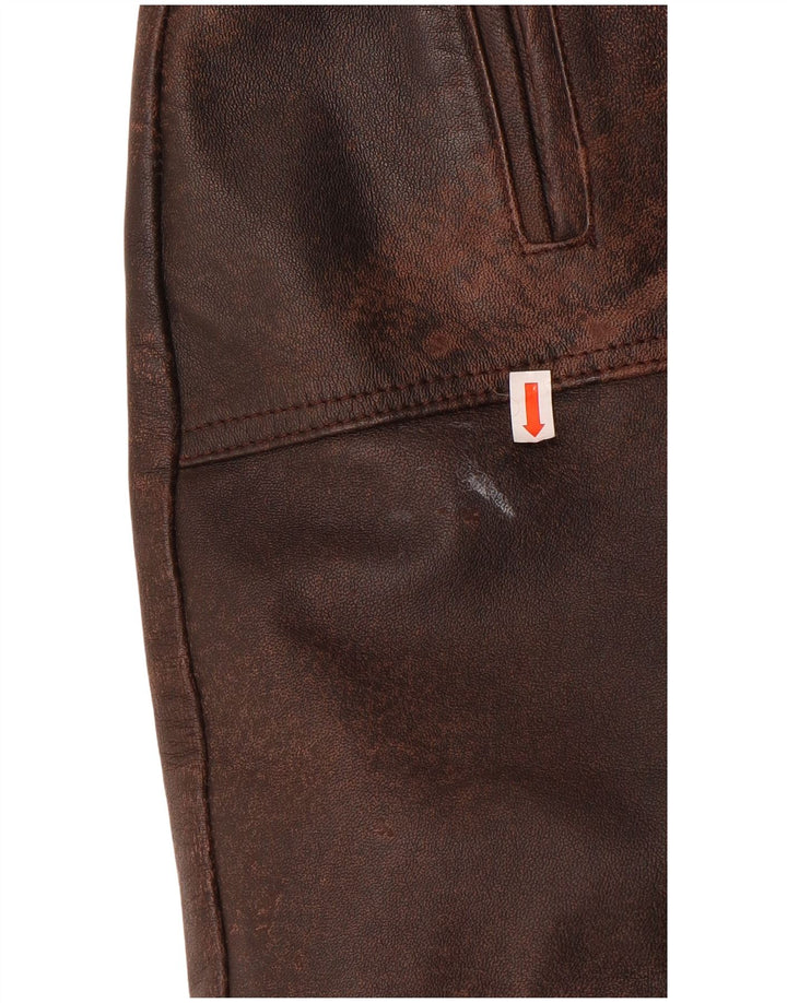 Vintage Damen Ledermantel UK 14 Mittelbraunes Leder