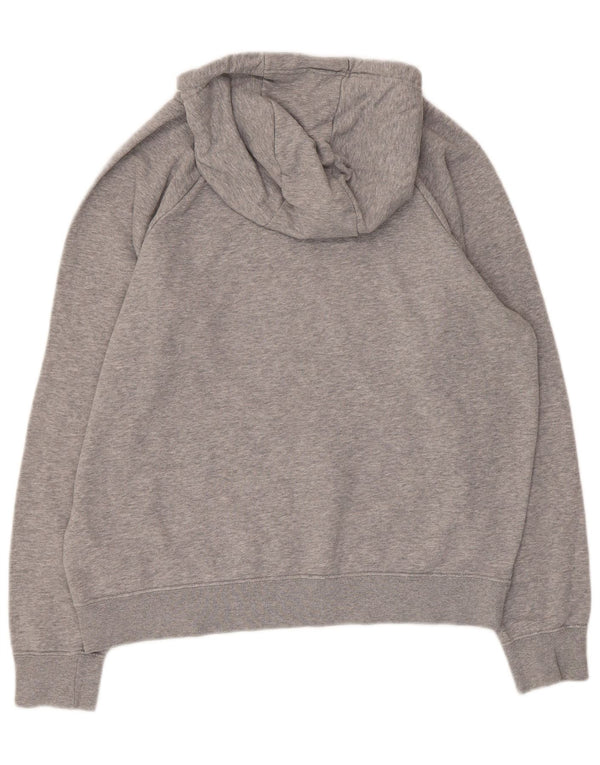 Nike Womens Graphic Hoodie Pullover UK 14 Mittelgraue Baumwolle