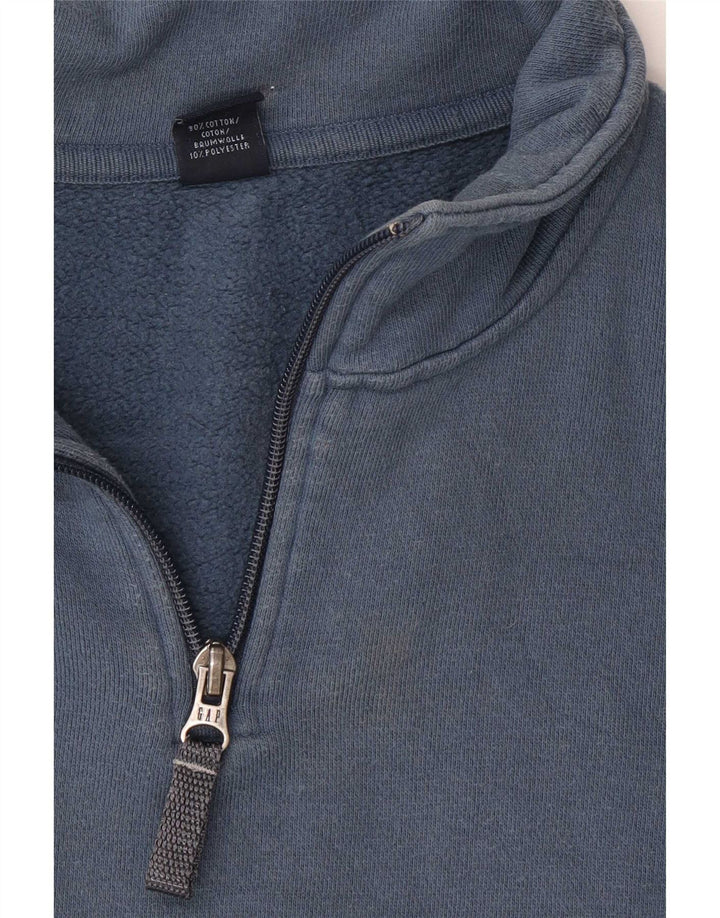 Gap Herren-Sweatshirt mit Reißverschluss am Hals, Größe S, Blau