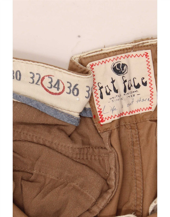 Fat Face Herren-Cargo-Shorts W34, große braune Baumwolle