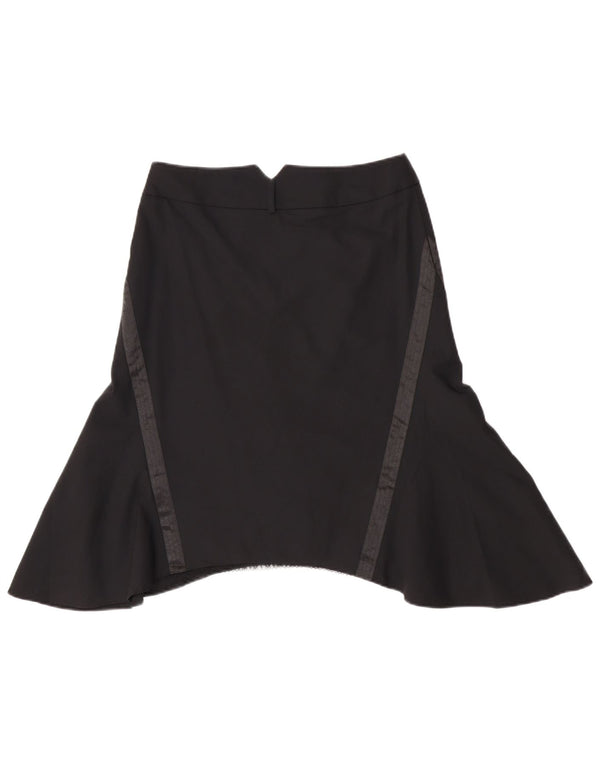 Whistles Damen Asymmetrischer Rock UK 10 Small W30 Schwarze Viskose