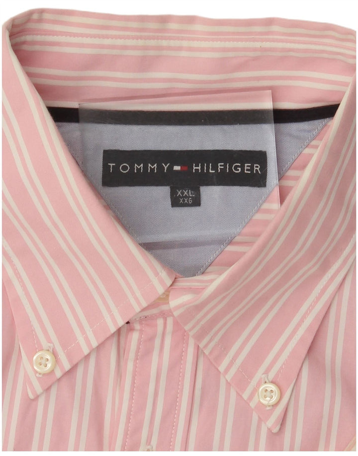 Tommy Hilfiger Herrenhemd 2XL Rosa Nadelstreifen