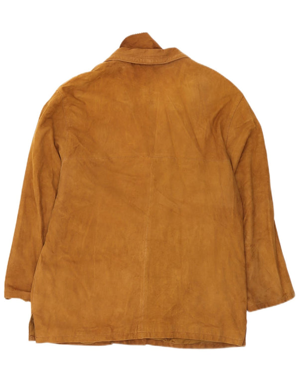 Conbipel Damen-Blazerjacke aus Wildleder mit 3 Knöpfen, UK 14, mittelbraunes Leder