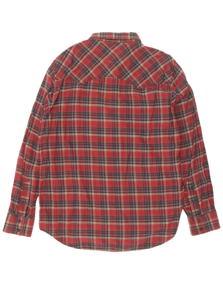 Marlboro Classics Herren-Flanellhemd mit normaler Passform, 3XL, rot kariert